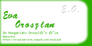 eva oroszlan business card